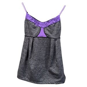 Lululemon Yogi Dance Tank Adjustable Straps Gray Purple Women's Size 4